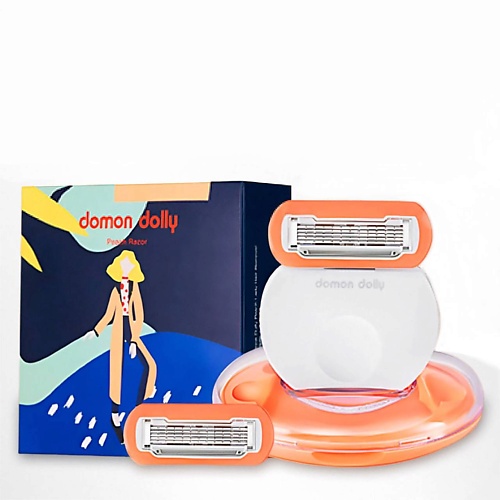 

DOMON DOLLY Женская бритва Peach,станок и 2 сменные кассеты, 5 лезвий, в футляре, Женская бритва Peach,станок и 2 сменные кассеты, 5 лезвий, в футляре