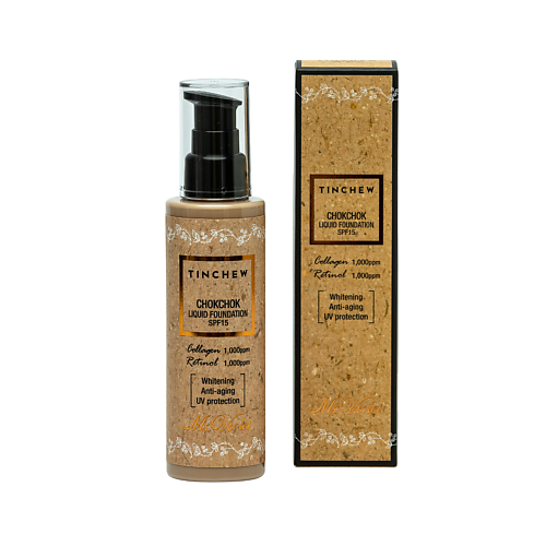 

TINCHEW Тональная основа с коллагеном и ретинолом ChokChok SPF15+ 110, Тональная основа с коллагеном и ретинолом ChokChok SPF15+