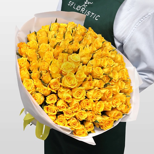 

STUDIO FLORISTIC Роза Кения желтая 101шт 40 см, Роза Кения желтая 101шт 40 см