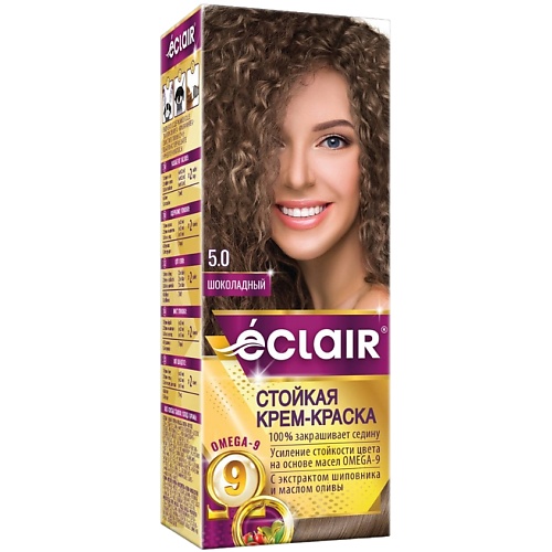 

ECLAIR Стойкая крем-краска для волос с маслами OMEGA 9, Стойкая крем-краска для волос с маслами OMEGA 9