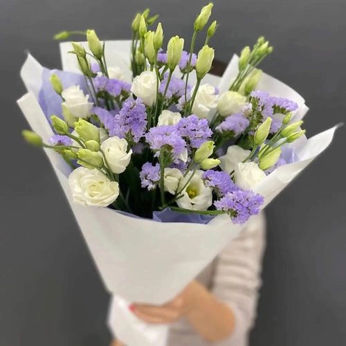 

PINKBUKET Букет "Felicity" из эустомы и статицы, Букет "Felicity" из эустомы и статицы