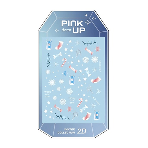 

PINK UP Наклейки для ногтей DECOR WINTER COLLECTION 2D переводные, Наклейки для ногтей DECOR WINTER COLLECTION 2D переводные