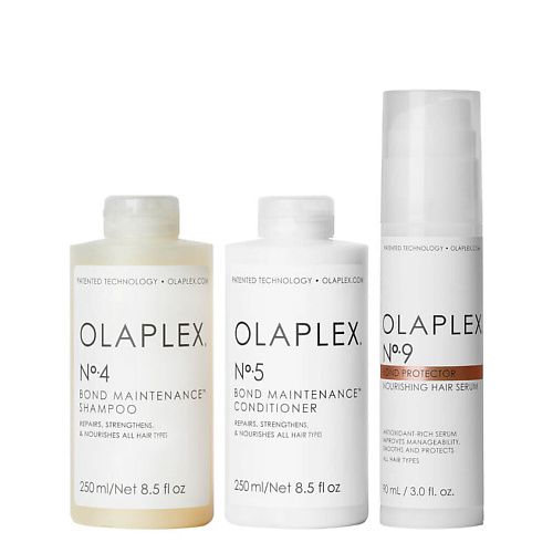 

OLAPLEX Набор для ухода за волосами Nourished Hair Essentials №4, №5 и №9, Набор для ухода за волосами Nourished Hair Essentials №4, №5 и №9