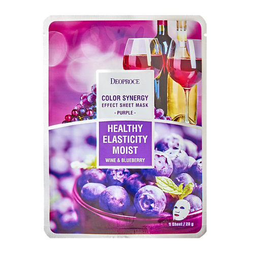 

DEOPROCE Тканевая маска для лица с экстрактом голубики и красного вина 20, Тканевая маска для лица с экстрактом голубики и красного вина