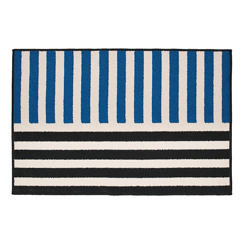 

IKEA Ковёр коротковорсовый с полосами синий и черный VÄNDPLATS 60x90 см, Ковёр коротковорсовый с полосами синий и черный VÄNDPLATS 60x90 см