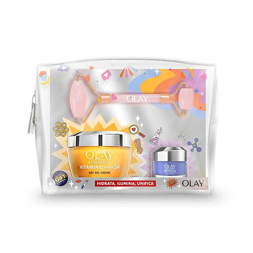 

OLAY Набор: Крем-гель для лица + Крем для глаз + Массажер + Косметичка, Набор: Крем-гель для лица + Крем для глаз + Массажер + Косметичка