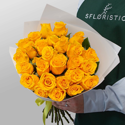 

STUDIO FLORISTIC Букет Роз Кения 25 шт «Капелька солнца», Букет Роз Кения 25 шт «Капелька солнца»