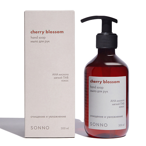 

SONNO Жидкое мыло для рук Cherry Blossom 300, Жидкое мыло для рук Cherry Blossom