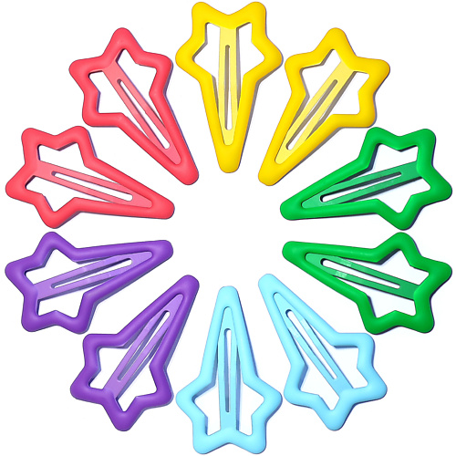 

LEROYA Матовые черные заколки звездочки клик клак для волос, Матовые черные заколки звездочки клик клак для волос