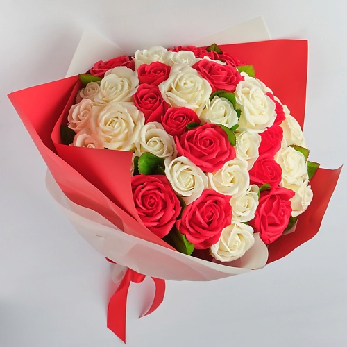 

SKUINA Цветочная композиция из мыльных пенных роз для мамы 100, Цветочная композиция из мыльных пенных роз для мамы