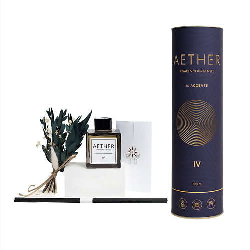 

ACCENTS ВДОХНОВЕНИЕ С ПЕРВЫХ НОТ Аромадиффузор с сухоцветами в Премиум тубусе Aether IV Santal 100, Аромадиффузор с сухоцветами в Премиум тубусе Aether IV Santal