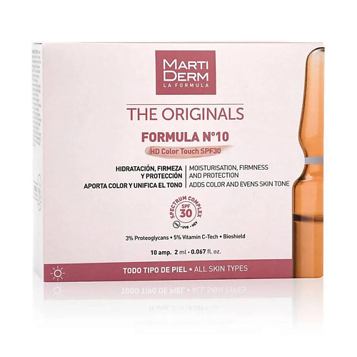 

MARTIDERM Ампулы The Originals Formula Nº10 HD Color Touch SPF30 20, Ампулы The Originals Formula Nº10 HD Color Touch SPF30