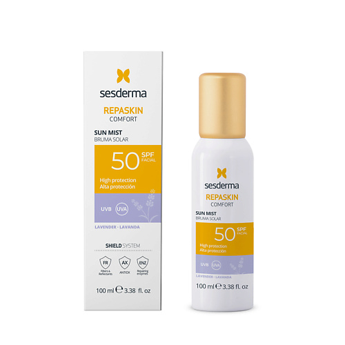 

SESDERMA Спрей-мист солнцезащитный "Лаванда" SPF50 Repaskin Comfort Sun Mist 100, Спрей-мист солнцезащитный "Лаванда" SPF50 Repaskin Comfort Sun Mist
