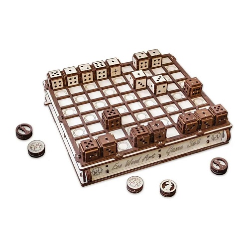 

EWA ECO-WOOD-ART Деревянный конструктор 3D Игровой набор (шахматы шашки поединок), Деревянный конструктор 3D Игровой набор (шахматы шашки поединок)
