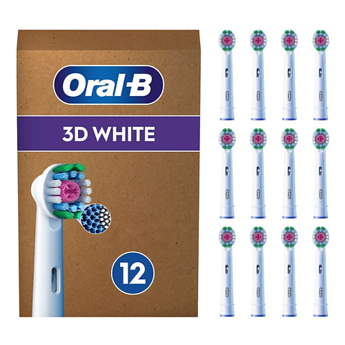 

ORAL-B Насадки для электрической зубной щетки Pro 3D White, Насадки для электрической зубной щетки Pro 3D White