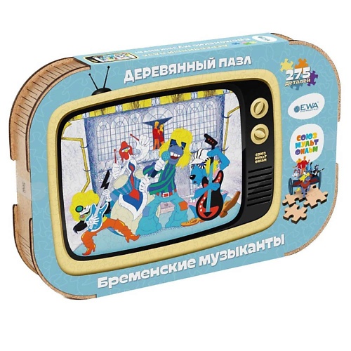 

EWA ECO-WOOD-ART Деревянный пазл СоюзМультФильм Бременские музыканты, Деревянный пазл СоюзМультФильм Бременские музыканты