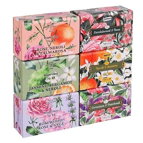 

SENTIMENT LOVE Мыло натуральное туалетное твердое набор 6, Мыло натуральное туалетное твердое набор