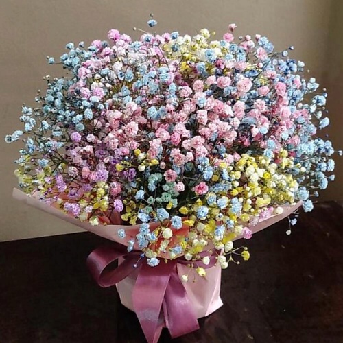 

ДАРИ ЦВЕТЫ Композиция из радужной гипсофилы, Композиция из радужной гипсофилы