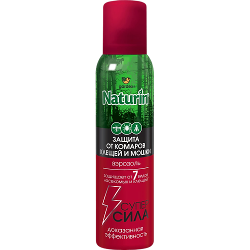 

GARDEX Naturin Супер Сила 3 в 1 Аэрозоль от комаров, клещей и мошки 150, Naturin Супер Сила 3 в 1 Аэрозоль от комаров, клещей и мошки