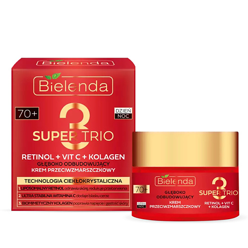 

BIELENDA Крем против морщин SUPER TRIO глубоко восстанавливающий 70+ 50, Крем против морщин SUPER TRIO глубоко восстанавливающий 70+