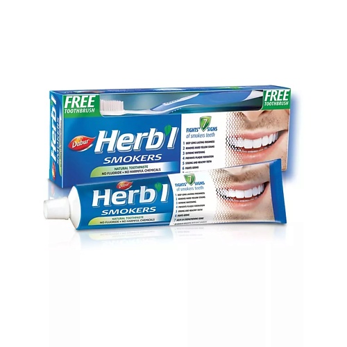 

DABUR Зубная паста для курящих + щетка (Herbal Smokers) 150, Зубная паста для курящих + щетка (Herbal Smokers)