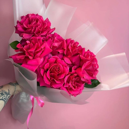 

ДАРИ ЦВЕТЫ Монобукет из ярких французских роз, Монобукет из ярких французских роз