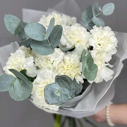 

ДАРИ ЦВЕТЫ Букет из белых гвоздик, Букет из белых гвоздик