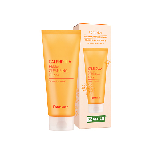 

FARMSTAY Тонизирующая пенка для лица с календулой Calendula Relief Cleansing Foam 180, Тонизирующая пенка для лица с календулой Calendula Relief Cleansing Foam