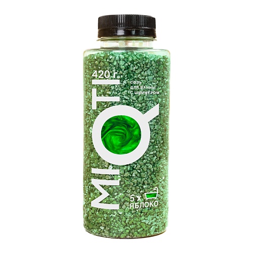 

MIQTI Соль для ванн цветная, с шиммером, аромат Яблоко 420, Соль для ванн цветная, с шиммером, аромат Яблоко