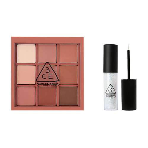 

3CE Набор: Палетка теней для век Multi Eye Color Palette + Блестящая подводка для глаз Eye Switch, Набор: Палетка теней для век Multi Eye Color Palette + Блестящая подводка для глаз Eye Switch