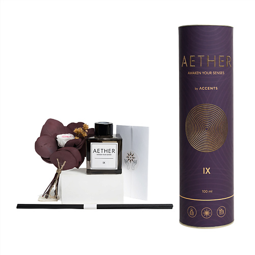 

ACCENTS ВДОХНОВЕНИЕ С ПЕРВЫХ НОТ Аромадиффузор для дома с сухоцветами Aether IX Black Vanilla 100, Аромадиффузор для дома с сухоцветами Aether IX Black Vanilla