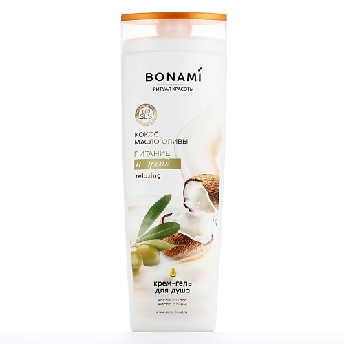 

BONAMI Гель для душа, питание и уход, аромат оливы и кокоса 400, Гель для душа, питание и уход, аромат оливы и кокоса