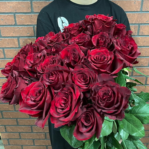 

КОЛИБРИ ЦВЕТОЧНЫЙ САЛОН 25 высоких красных роз, 25 высоких красных роз