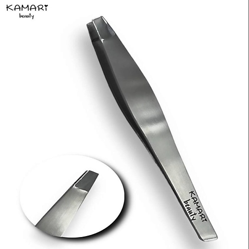  KAMARI BEAUTY Пинцет для бровей профессиональный с ручной заточкой скошенный