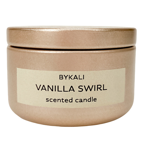 

BYKALI Свеча ароматическая "Ванильный вихрь" с деревянным фитилем в металлической банке 50, Свеча ароматическая "Ванильный вихрь" с деревянным фитилем в металлической банке