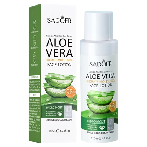 

SADOER Лосьон для лица увлажняющий и питательный с соком алоэ вера 120, Лосьон для лица увлажняющий и питательный с соком алоэ вера