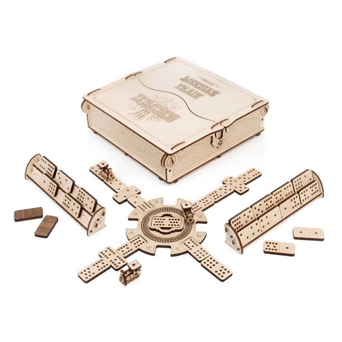 

EWA ECO-WOOD-ART Деревянный конструктор 3D настольная игра Домино Мексиканский поезд, Деревянный конструктор 3D настольная игра Домино Мексиканский поезд