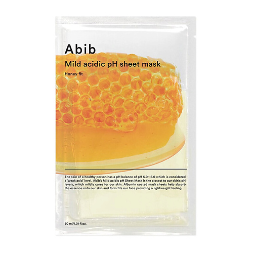 

ABIB Тканевая маска Mild Acidic pH Sheet Mask Honey Fit 30, Тканевая маска Mild Acidic pH Sheet Mask Honey Fit