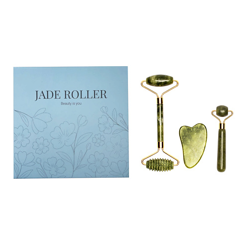 

QUALIGO Ролик для массажа лица,подарочный набор,натуральный камень цвет нефрит, Ролик для массажа лица,подарочный набор,натуральный камень цвет нефрит