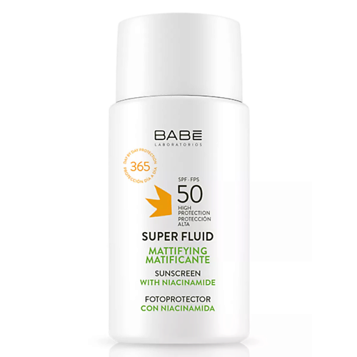 

BABE Матирующий солнцезащитный суперфлюид  с ниацинамидом SPF50 50, Матирующий солнцезащитный суперфлюид  с ниацинамидом SPF50