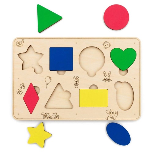 

EWA ECO-WOOD-ART Сортер деревянный Геометрические фигуры, Сортер деревянный Геометрические фигуры