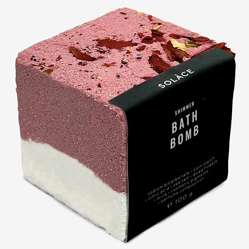 

SOLACE Бомбочка для ванны "Роза" с морской солью, шиммером и сухоцветами, Бомбочка для ванны "Роза" с морской солью, шиммером и сухоцветами