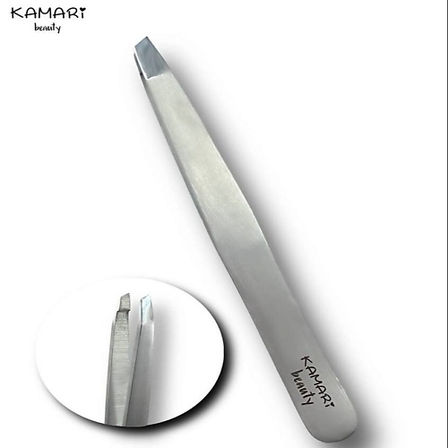  KAMARI BEAUTY Пинцет для бровей профессиональный с ручной заточкой скошенный
