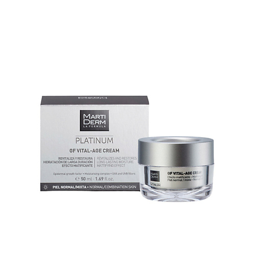 

MARTIDERM Матирующий антивозрастной крем Platinum GF Vital‑Age 50, Матирующий антивозрастной крем Platinum GF Vital‑Age