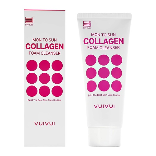 

VUIVUI Пенка для умывания с коллагеном MON TO SUN 100, Пенка для умывания с коллагеном MON TO SUN