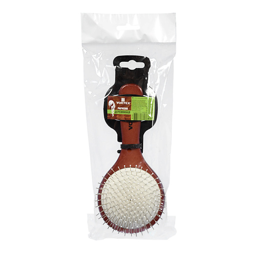 

VORTEX Расческа деревянная, массажная, с металлическими зубчиками, Расческа деревянная, массажная, с металлическими зубчиками