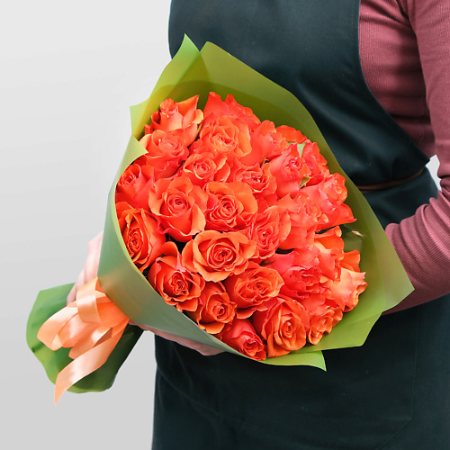 

STUDIO FLORISTIC Букет из оранжевых Роз 25 шт 40 см «Хлоя», Букет из оранжевых Роз 25 шт 40 см «Хлоя»