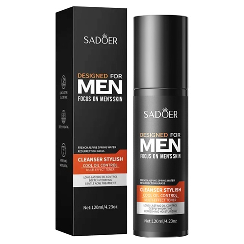 

SADOER Тонер для лица мужской Cool Oil Control очищающий с мульти-эффектом 120, Тонер для лица мужской Cool Oil Control очищающий с мульти-эффектом