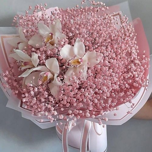 

ДАРИ ЦВЕТЫ Гипсофила с орхидеей, Гипсофила с орхидеей