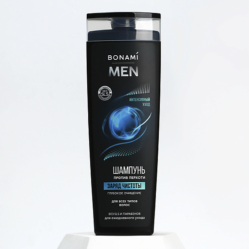 

BONAMI Шампунь для волос, заряд чистоты "for men" 400, Шампунь для волос, заряд чистоты "for men"